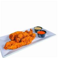 Chicken Tenders · Hand cut fresh chicken, never frozen with house-made tempura batter and served with honey Di...