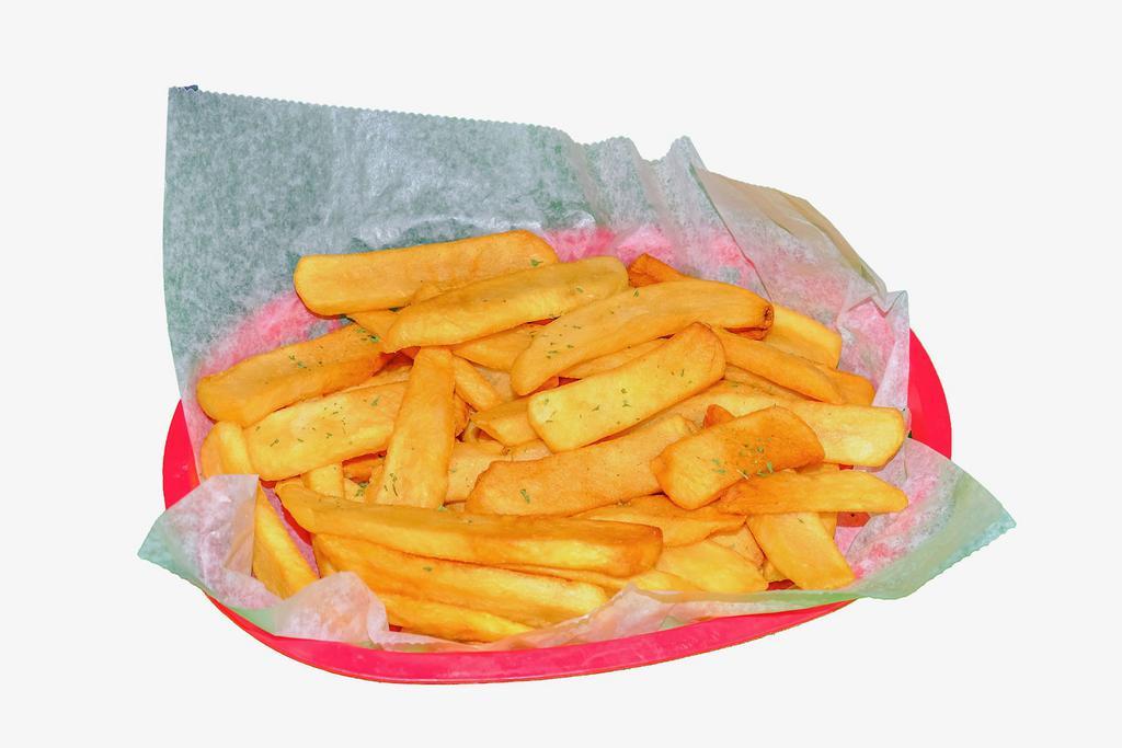 Full Basket of Fries · Generous portion of steak fries fried to perfection.