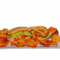 Avocado Sandwich · Our vegetarian sandwich with avocado, lettuce, tomato, onion and choice of cheddar, Swiss, p...