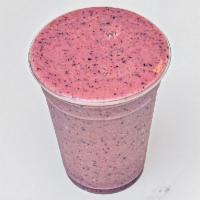 Berry Larry Smoothie · Strawberry, blueberry, raspberry, agave, almond milk.