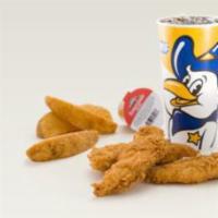 2 Piece Chicken Tenders Combo Meal · Includes 1 small side, 1 biscuit and 1 fountain drink.