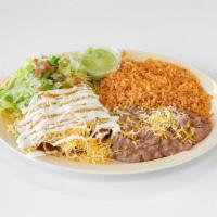 3 Roll Tacos Plate · Served with rice, beans, lettuce and pico de gallo. Freshly made corn tortillas 3 pieces.