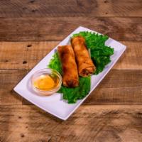 AP1. Cha Gio · 4 imperial Vietnamese egg rolls. Deep-fried rolls stuffed with ground pork, and vegetables s...