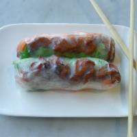 AP14. Goi Cuon Thit Nuong · 4 chargrilled pork rolls wrapped in rice paper, stuffed with pickled carrots, fresh herbs, l...