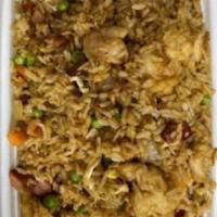 House Special Fried Rice ( Large ) · Shrimp, Chicken and Pork Stir fried rice.