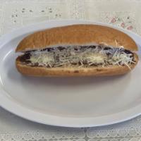 Pan Tradicional · Pan tradicional con las siguientes opciones: frijoles y crema o solo con huevo
Bread with th...