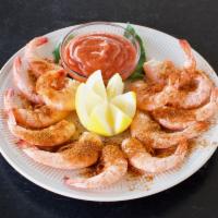 Steamed Shrimp · Half pound of peel and eat shrimp. Served with cocktail sauce.
