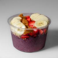 Uncrustabowl · BASE: Banana, strawberry, blueberry, peanut butter, house-made almond milk
TOPPINGS: Organic...