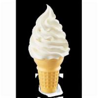 Vanilla Cone · Simple and sweet. Cold, creamy, real vanilla ice cream in a cone.