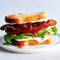 BLT · Bacon, lettuce, tomato, and mayo served on a roll.