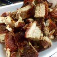 Chicharron/Fried pork · With Rice & beans or moro or tostones
