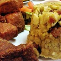 Mixed Mofongo/ Chicharron & Cheese · Mofongo de queso y chicharron