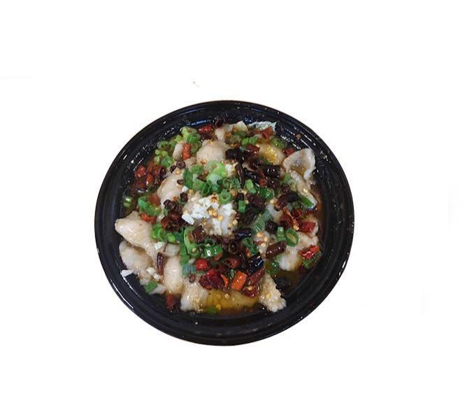 1. Small Poached Fillet水煮鱼片（小份） · Come with 1 white rice or vegetable pork rice, and 1 coke or sprite.