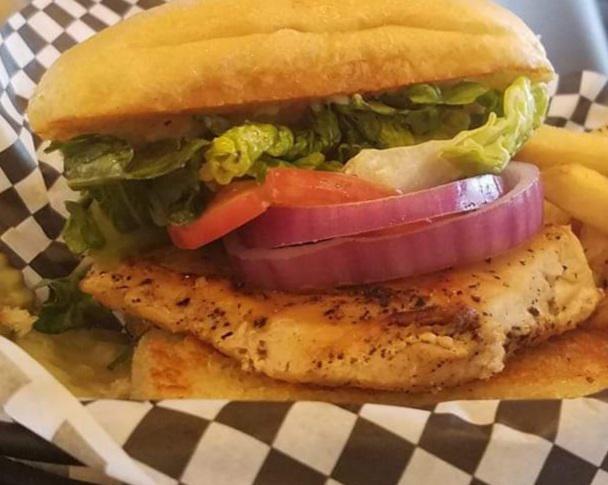 Grilled Chicken Breast Sandwich · Lettuce, tomato, pickle, onion and mayo. Add cheese and bacon for an additional charge.