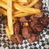 Chislic and Fries Basket · 1/2 lb. Season it up with any of our dry rubs or sauce. Add sauteed peppers and onions for a...