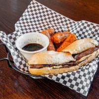 French Dip and Fries Basket · Add sauteed peppers and onions for an additional charge.
