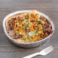 Open Face Italian beef  · Italian beef meat served over open french bread with your choice of mozzarella or nacho chee...