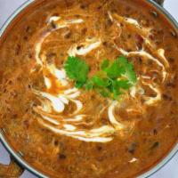 Dal Makhni · Whole black lentil (urad), gram lentil (chana dal), red kidney beans (rajma), butter, cream,...