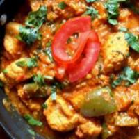 Kadahi Chicken · Diced chicken cooked with tomatoes, onions, green peppers, and exotic spices. Gluten free.(N...