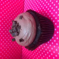 Chocoholic Cupcake · Chocolate cake topped with chocolate buttercream frosting and chocolate curls 