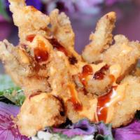 Rock Shrimp · Breaded shrimp with spicy mayo and brown sauce.