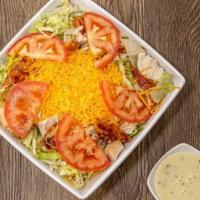 Chicken Salad · White meat, lettuce, cheese, tomatoes and dressing or salsa.