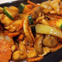 Ko Chujang · Sauteed with Korean chili paste, onion, zucchini, mushroom and carrot. Spicy.
