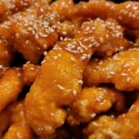 Spicy Sesame Chicken · Breaded and sauteed in spicy sesame sauce.