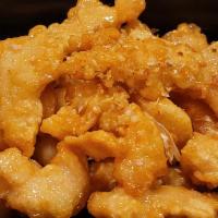 Honey Garlic Chicken · Breaded and sauteed in honey garlic sauce.