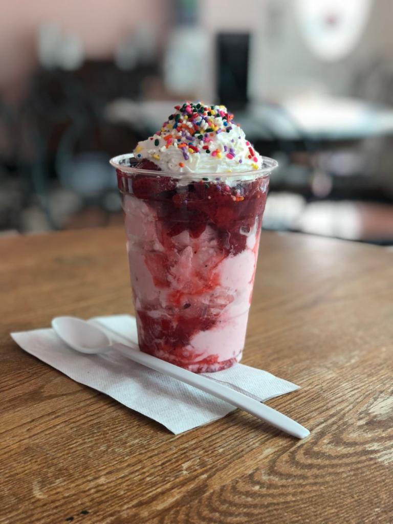 Ice Cream Sundae · Ice cream covered with a warm topping. Sundaes include whipped cream and cherry unless you note otherwise. 