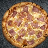 Hawaiian Pizza · Slices of ham with pineapple.