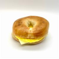 Egg & Cheese Bagel  · Boiled and baked round bread with egg and cheese.