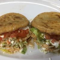Gorditas · Served with choice of meat, lettuce Cheese, pico, and sour cream. Carne, lechuga, queso, pic...