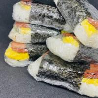 1 Piece Spam & Egg Musubi · Spam, eggs, and rice wrapped in seaweed.
