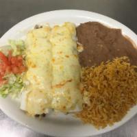 Burritos Lunch Special · Lunch includes 2 soft flour burritos with a choice of filling. Served with rice and beans. 