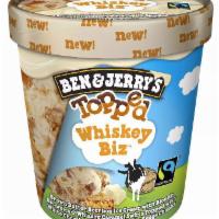Ben & Jerry Topped Whiskey Biz Ice Cream - Pint · Brown Butter Bourbon Ice Cream with Blonde Brownies & Whiskey Caramel Swirls Topped with Whi...