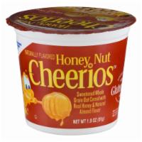 Honey Nut Cheerios Cereal Cup, Gluten Free Cereal, 1.8 Oz ·  Honey Nut Cherrios. Naturally flavored. Sweetened whole grain oat cereal with real honey & ...