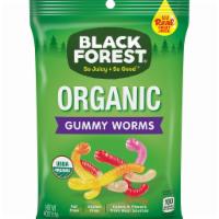 Black Forest Organic Gummies Worm Candies, 4 Oz. · Assorted Fruit Soft Gummy WormsApple/cherry, orange/lemon, cherry/pineapple.