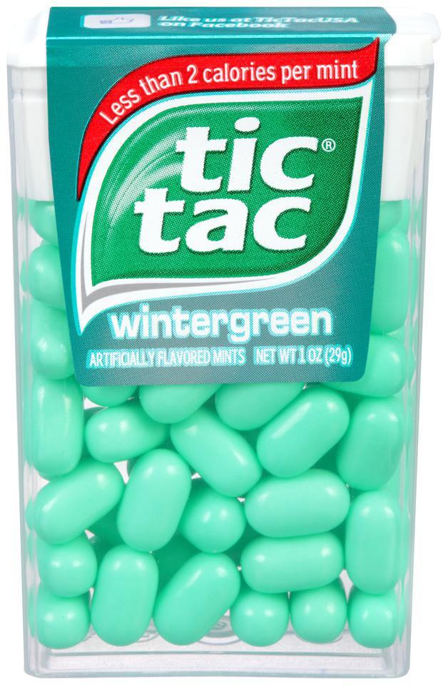 Tic Tac Wintergreen Mints 1 Oz. · .Brand Name: Tic Tac.Flavor: Wintergreen.Product Type: Mints.Container Size: 1 oz.Sugar Free: No.