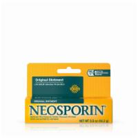 Neosporin First Aid Antibiotic Ointment Original 0.5 Oz by Johnson & Johnson ·  Patented Technology 2 Days Faster Results* #1 Doctor Recommended Brand.