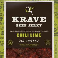 Krave All-Natural Beef Jerky - Chili Lime 2.7 Oz Bags · Chili Lime flavored beef jerkey o No added nitrites or MSG o Gluten free o Krave All-Natural...