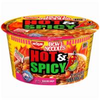 Bowl Noodles Hot & Spicy W/Shrimp Ramen Noodle Soup, 3.32 Oz ·  Hot, spicy, and ready to make you sweat in just under 3 minutes. If that sounds like your k...