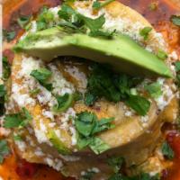 Chicken Mofongo · Roasted chicken with garlic and broth.