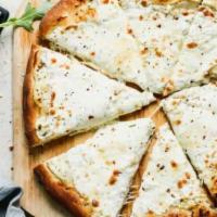 Bianco   Pizza · Garlic, ricotta, feta, romano, and mozzarella cheese.
