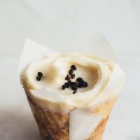 Gluten-Free Chipper Cupcake · gluten-free vanilla cake with mini chocolate chips folded into the batter and topped with a ...
