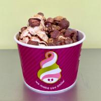 Campfire S'mores · Our scrumptious toasted Marshmallow &  Chocolate froyo topped with graham cracker crumbs, ch...