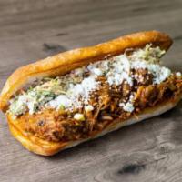 Pulled Pork Sub · House roasted pork with queso fresco and homemade coleslaw on a ciabatta roll.
