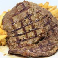 8 oz. Ribeye · Grilled to order, choice of fries or tater tots and side salad.
