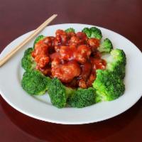 General Tso's Chicken · Chunk chicken crispy kind with house chef's special sauce. Our chef's flavor dish. Served wi...