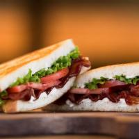 Bacon, Lettuce and Tomato Sandwich · Thick-cut Applewood smoked bacon, crisp leaf lettuce, fresh tomato and mayonnaise on choice ...